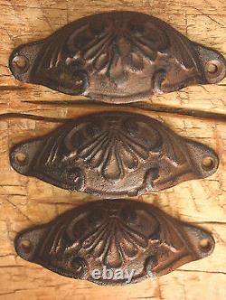 100 Cast Iron Antique Victorian Style OVAL Drawer Pull Barn Handle, Door Handles