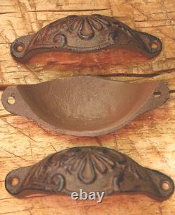 100 Cast Iron Antique Victorian Style OVAL Drawer Pull Barn Handle, Door Handles