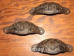 100 Cast Iron Antique Victorian Style OVAL Drawer Pull Barn Handle, Door Handles