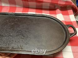 1900-1909 Griswold Slant Logo #9 #713 22-1/2 Long 10 Wide Handled Oval Griddle