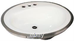 1973 Vintage American Standard White Porcelain & Cast Iron Oval Drop-in Sink