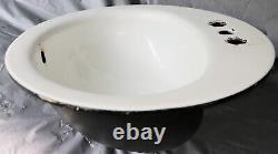 1973 Vintage American Standard White Porcelain & Cast Iron Oval Drop-in Sink