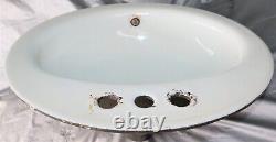 1973 Vintage American Standard White Porcelain & Cast Iron Oval Drop-in Sink