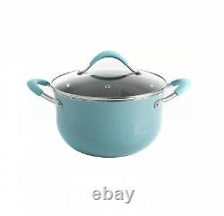 24 Piece Cookware Combo Set The Pioneer Woman Vintage Speckle Pots Turquoise NEW