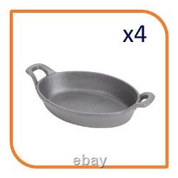 25 oz. Pre-Seasoned Mini Cast Iron Oval Casserole Dish (4 Skillets) by MyXOHome