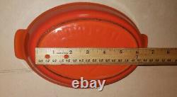 2x Vintage Le Creuset cast iron baking dish #20 flame red/orange from France EUC