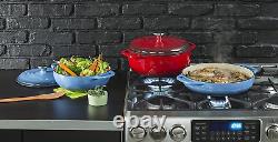 3.6 Quart Enameled Cast Iron Oval Casserole with Lid Dual Handles Oven Safe