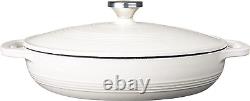 3.6 Quart Enameled Cast Iron Oval Casserole with Lid- Dual Handles Oven Safe u