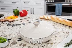 3.6 Quart Enameled Cast Iron Oval Casserole with Lid- Dual Handles Oven Safe u