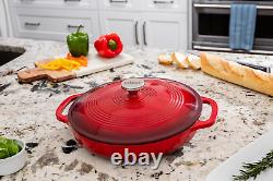 3.6 Quart Enameled Cast Iron Oval Casserole with Lid- Dual Handles Oven Safe u