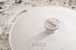 3.6 Quart Enameled Cast Iron Oval Casserole with Lid- Dual Handles Oven Safe u