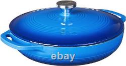 3.6Qt Enameled Cast Iron Oval Casserole with Lid Dual Handles Oven Safe Cookware