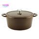 6 qt. Oval Cast Iron Dutch Oven with Lid Broiler Safe Kitchen Cookware Brown Sugar