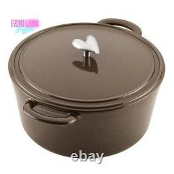 6 qt. Oval Cast Iron Dutch Oven with Lid Broiler Safe Kitchen Cookware Brown Sugar