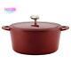 6 qt. Oval Cast Iron Dutch Oven with Lid Broiler Safe Kitchen Cookware Sienna Red