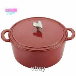6 qt. Oval Cast Iron Dutch Oven with Lid Broiler Safe Kitchen Cookware Sienna Red