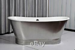 67-inch Skirted Stainless Steel Cast Iron Bathtub