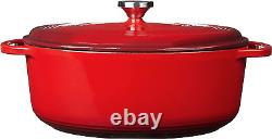 7 Quart Enameled Cast Iron Oval Dutch Oven with Lid Dual Handles Oven Safe u