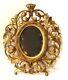 Antique 1900s Rococo Style Floriated Gold Gilt Cast Iron Oval Picture Frame 225