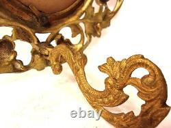Antique 1900s Rococo Style Floriated Gold Gilt Cast Iron Oval Picture Frame 225