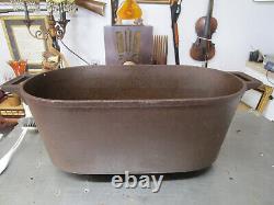 Antique Cast Iron Oblong Oval Cook/Wash Pot Double Handles withGate Mark