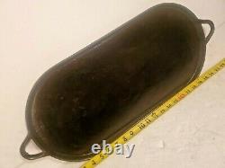 Antique Cast Iron Oval Griddle Double Gate Marked