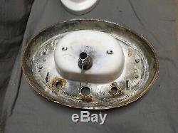 Antique Cast Iron White Porcelain Oval Spiral Pedestal Barber Sink Vtg 169-20E