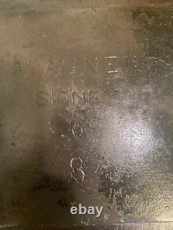 Antique Early Rare Wagner Sidney No. 8 Large Oval Cast Iron Fish Fryer Pan
