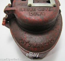 Antique FIRE ALARM Box Patent 1908 Cast Iron oval embossed lettering heavy old