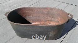 Antique Large Cast Iron Footed Oval Roaster Boiler Gate Marked 8 Gallons 1850s