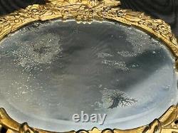 Antique NB & IW, National Brass & Iron Works Cast Oval Frame Easel Mirror