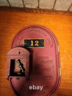 Antique Original Gamewell Oval Telegraph Alarm Station Fire Box Cast Iron