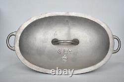 Antique Swedish Husqvarna 3L Oval Cast Iron Dutch Oven Roaster