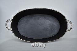 Antique Swedish Husqvarna 3L Oval Cast Iron Dutch Oven Roaster