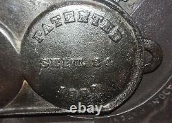 Antique & Very Early 1889 FOLEY SUGRUE &EVANS Cast Iron Triple Pancake Griddle