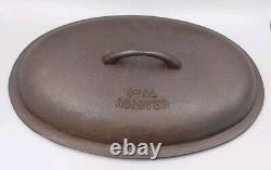 Antique Vintage HTF Lodge Cast Iron #4 Oval Roaster TOP ONLY