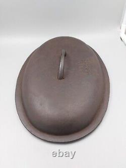 Antique Vintage HTF Lodge Cast Iron #4 Oval Roaster TOP ONLY