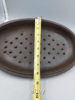 Antique Vintage HTF Lodge Cast Iron #4 Oval Roaster TOP ONLY