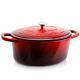 Artisan 7 Qt. Enameled Cast Iron Oval Dutch Oven in Scarlet Red