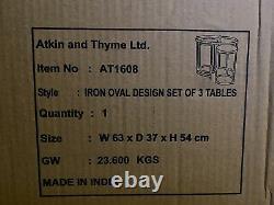 Atkin And Thyme Iron Oval Trinity Nesting Side Tables, Furniture, New York