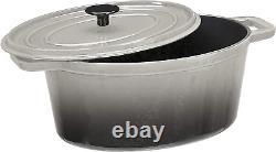 Basics Enameled Cast Iron Oval Dutch Oven, 6-Quart, Deep Gray