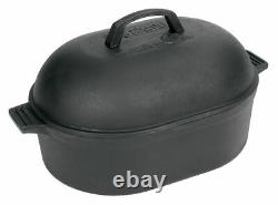 Bayou Classic 12 Qt Cast Iron Oval Roaster with Lid, Model# 7418