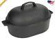 Bayou Classic 12-Quart Cast-Iron Oval Roaster with Domed Lid