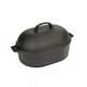 Bayou Classic Heavy Cast Iron 12 Quart Oval Cooking Roaster Pan with Domed Lid