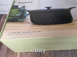 BergHOFF Ron Cast Iron Covered Casserole, 5.5 Quart, Black NEW