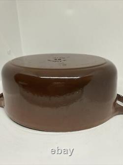 Brown Le Creuset #23 Enameled Cast Iron Oval Dutch Oven 2 3/4- Quart with Lid