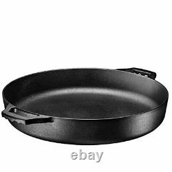 Bruntmor Pre-Seasoned Cast Iron Grill Pan for Outdoor/Indoor Cooking. 16 Large