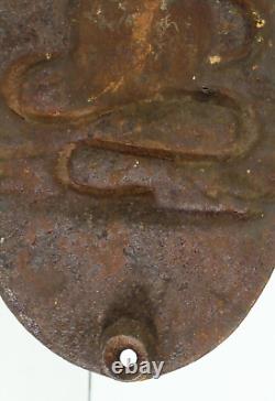 =C. 1820 Cast Iron Oval Marker Plaque w Hydrant Fire Association of Philadelphia