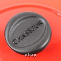 CHASSEUR Flame Orange Enamel Cast Iron Dutch Oven Made in France Size 31