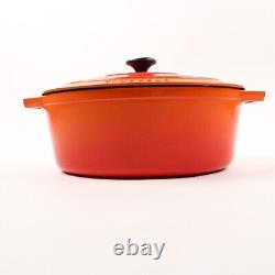 CHASSEUR Flame Orange Enamel Cast Iron Dutch Oven Made in France Size 31